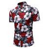 Chemise Hawaïenne Boutonnée Fleur et Feuille Imprimées - multicolor XL