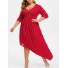 Maxi Robe Asymétrique de Grande Taille - Rouge Lave L