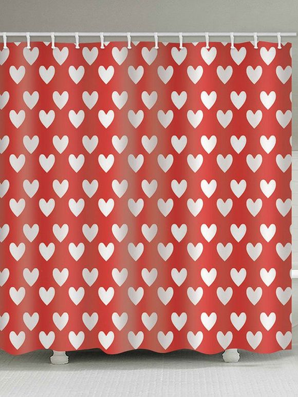 Rideau de Douche Imperméable Cœur Imprimé pour Salle de Bain - multicolor B 130*180CM