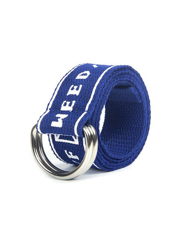 

Letter Printed Knitted Waist Belt, Blue