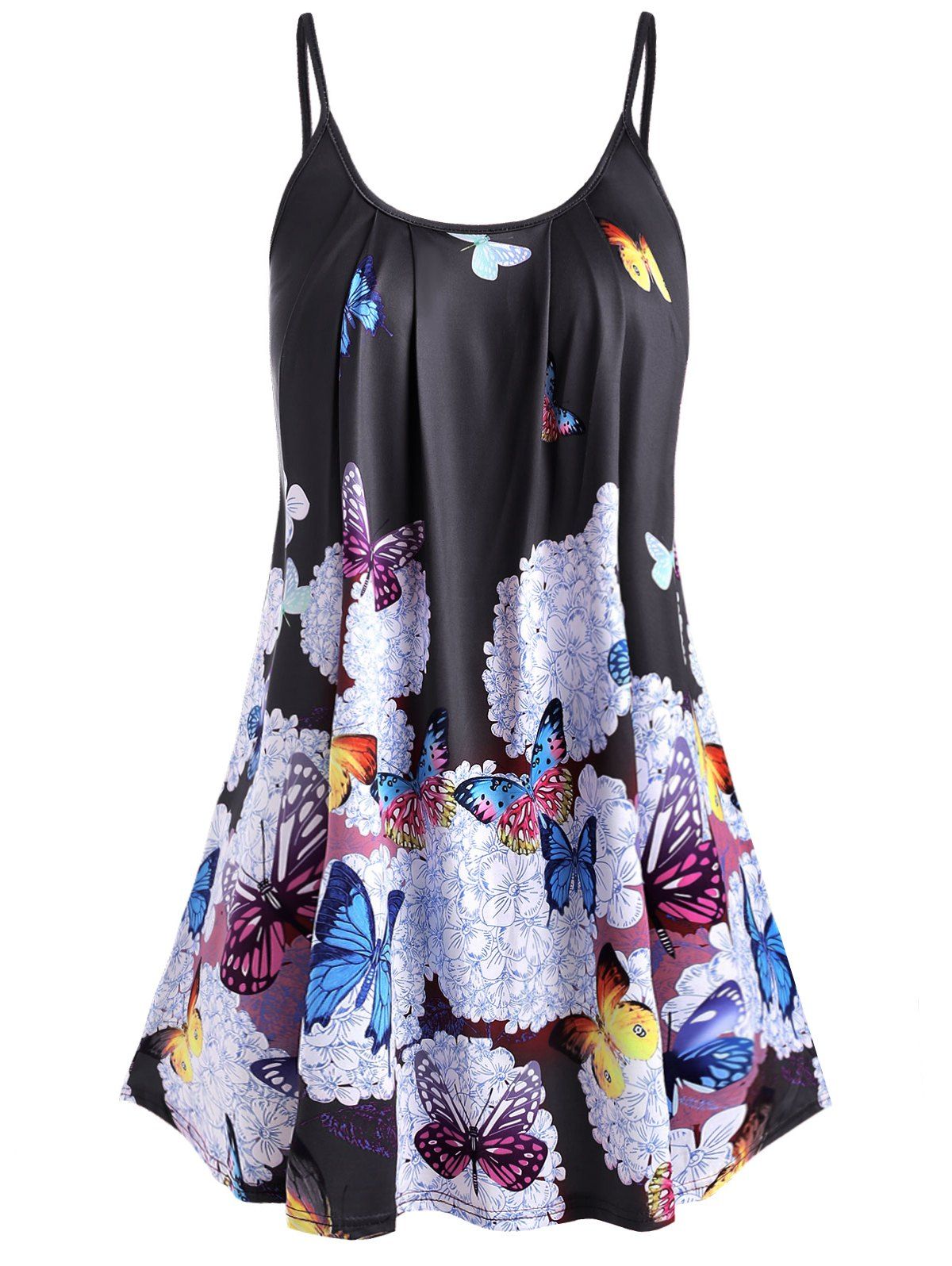 

Plus Size Butterfly Print Cami Top, Black