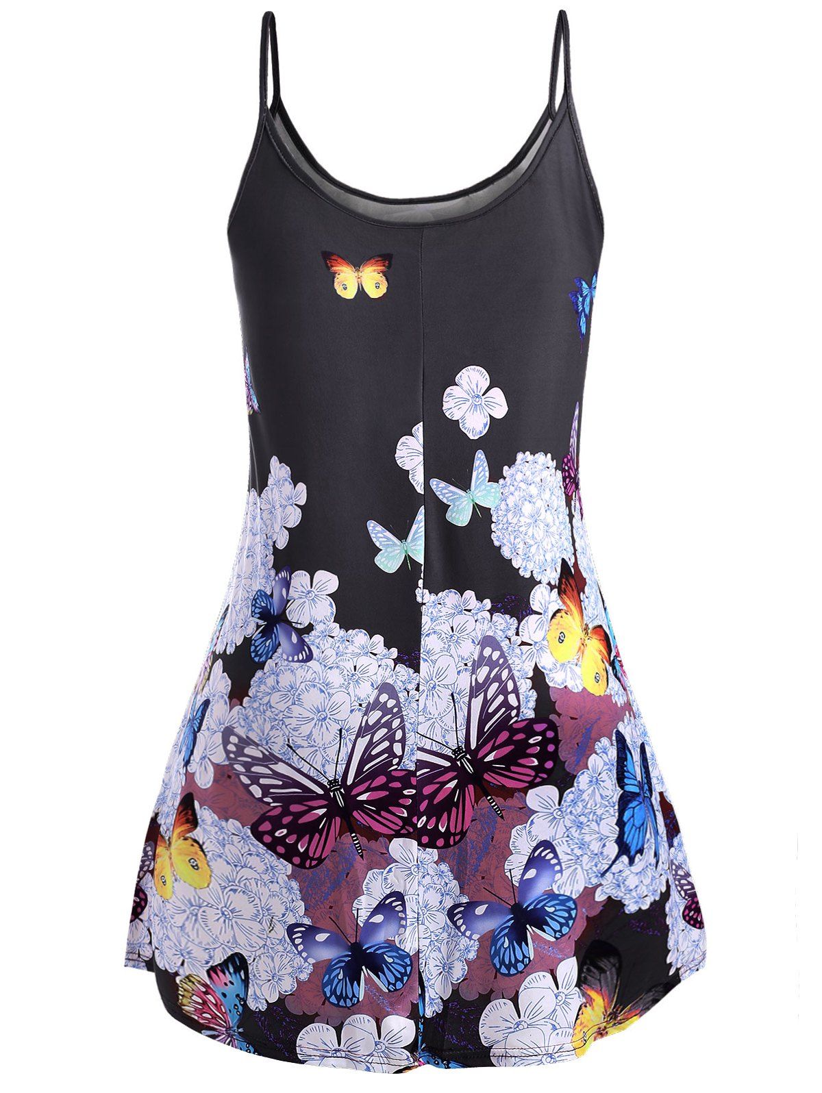 [47% OFF] 2020 Plus Size Butterfly Print Cami Top In BLACK | DressLily