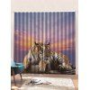 Rideaux de Fenêtre Tigre et Coucher du Soleil Imprimés 2 Panneaux - multicolor C W85×L200CM×2PCS