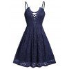 Robe à Bretelle Croisée en Dentelle de Grande Taille - Cadetblue L