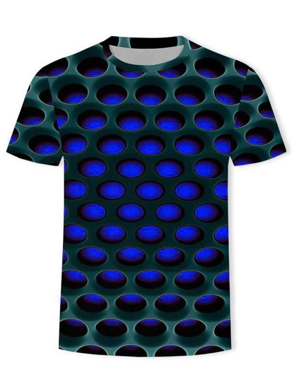 T-shirt Graphique Nid d'Abeille Brûlant - Bleu 2XL