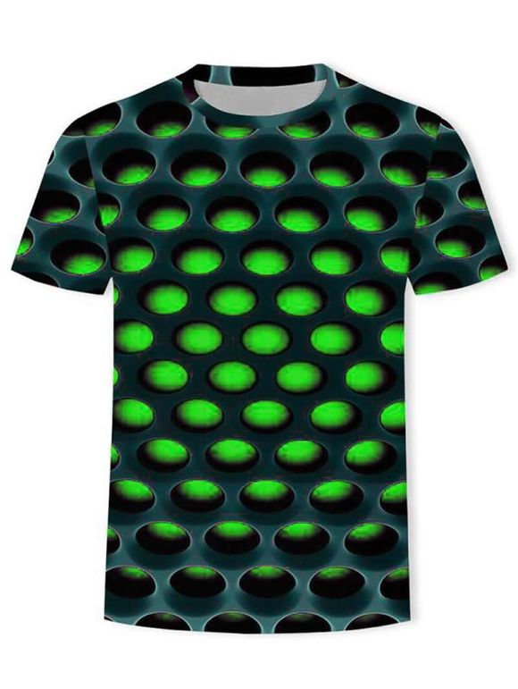 T-shirt Graphique Nid d'Abeille Brûlant - Vert 3XL