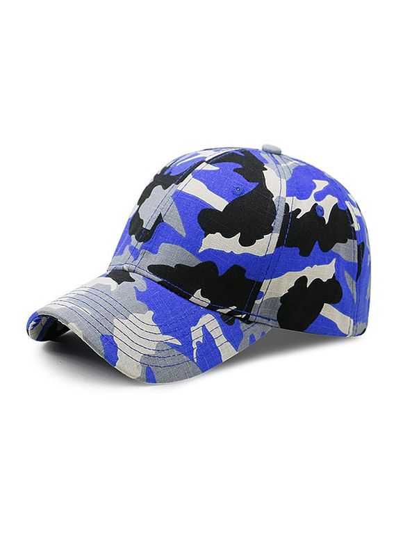 Casquette de Baseball Ajustable Camouflage Imprimée - Bleu 