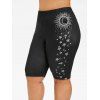 Short de Cycliste Lune Etoile et Soleil de Grande Taille - Noir L