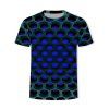T-shirt Graphique Nid d'Abeille Brûlant - Bleu 3XL