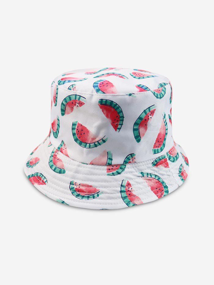 [28 OFF] 2020 Beach Watermelon Print Bucket Hat In WHITE DressLily