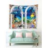 Arc sous-marin impression de dauphins tapisserie tenture décoration d'art - multicolor C W79 X L59 INCH