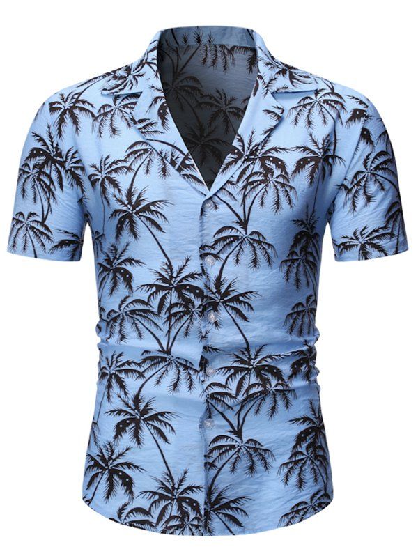 [41% OFF] 2020 Coconut Tree Printed Casual Short Sleeves Shirt In LIGHT ...