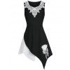 Débardeur Asymétrique Applique Bicolore - Noir L