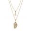 Conch Faux Pearl Layered Necklace - multicolor B 