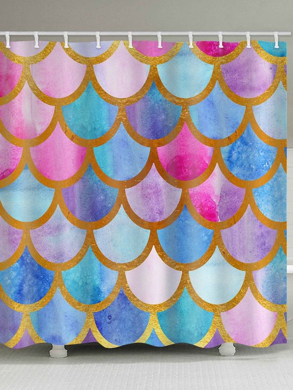 Rideau de Douche Imperméable Sirène Colorée Imprimée pour Salle de Bain - multicolor A W65 X L71 INCH