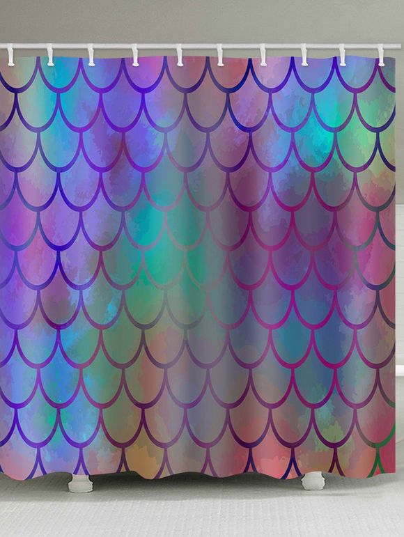 Rideau de Douche Imperméable Sirène Colorée Imprimée pour Salle de Bain - multicolor A W71 X L79 INCH