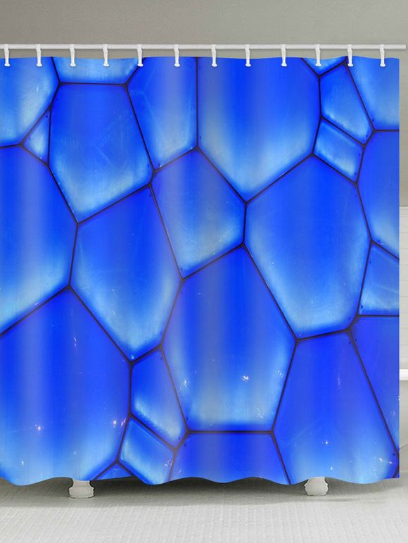 Rideau de Douche Imperméable Géométrique Imprimé pour Salle de Bain - Bleu W71 X L71 INCH