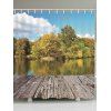 Rideau de Douche Imperméable Forêt et Blanche en Bois Imprimées pour Salle de Bain - multicolor B 130*180CM