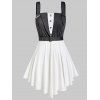 Plus Size Color Block Peplum Punk Tank Top - Gris 4X