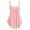 Débardeur Applique Bicolore avec Bouton de Grande Taille - Rose Cochon 4X
