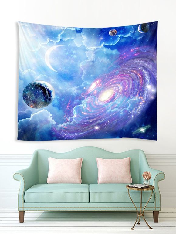 Décoration murale de tapisserie murale d'impression de galaxie et de planète - multicolor G W59 X L59 INCH