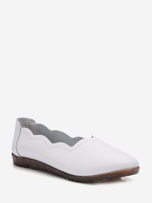 Chaussures plates en similicuir Wave Design - Blanc EU 36
