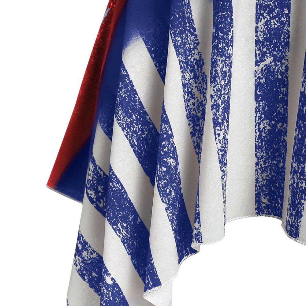 

Plus Size Handkerchief American Flag Slip Top, Red wine