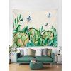Papillon et fleurs tapisserie murale Tenture murale Art Décoration - Bleu Vert W59 X L51 INCH