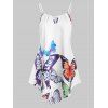 Haut Asymétrique Papillon Imprimé à Bretelle - Blanc 2XL