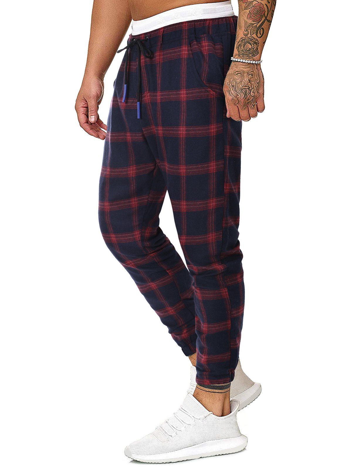 plaid jogger pants