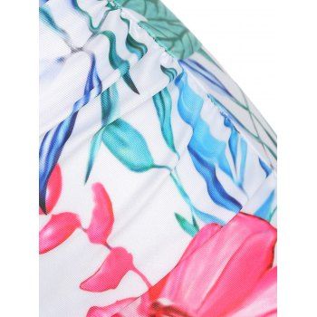 Tropical Floral Print Vacay Two Piece Swimwear Halter Wrap Bikini Swimsuit