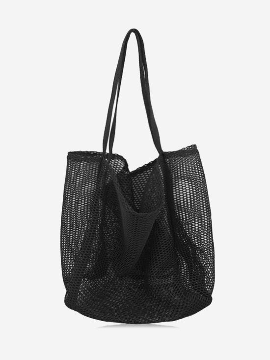 [28% OFF] 2020 Nylon Mesh Large Capacity Shoulder Bag In BLACK | DressLily