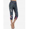 Legging Court Moulant Papillon Imprimé - Gris S