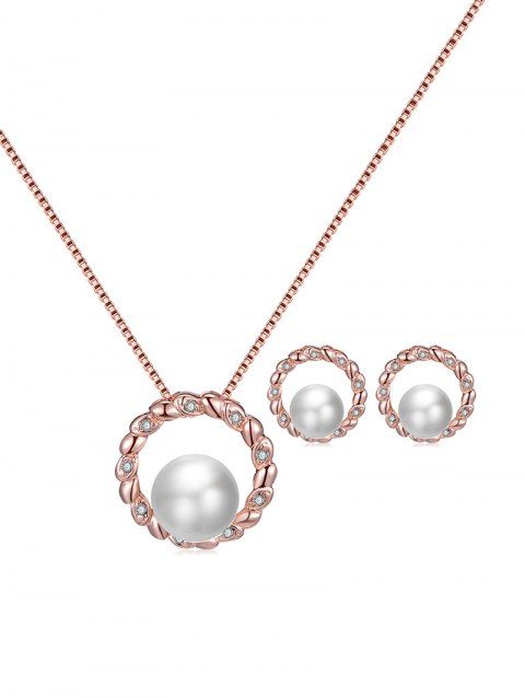 Pearl Necklace Earrings Set 