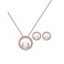 Round Faux Pearl Rhinestone Necklace Earrings Set - ROSE GOLD 