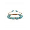 Bracelet Réglable Perles en Pierre Naturelle - Turquoise Moyenne 