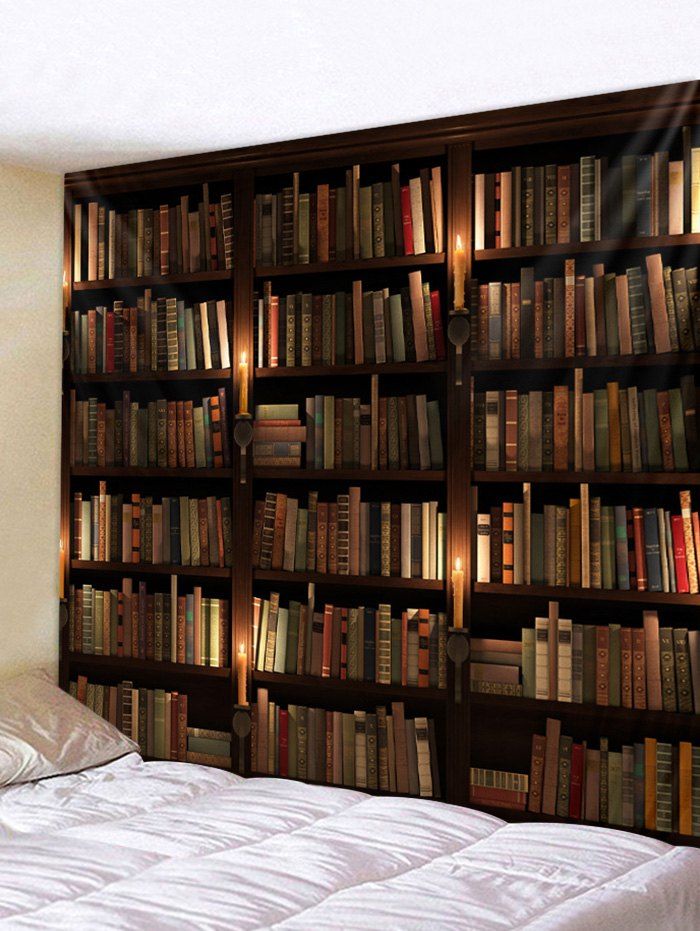 Photo Gallery Bookcase Print Tapestry Wall Hanging Art Decoration