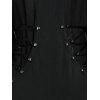 Rivet Embellished Mesh Insert Lace-up Gothic Bodycon Dress - BLACK L