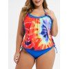 Maillot De Bain Tankini Tropical Licou de Grande Taille - multicolor A 4XL