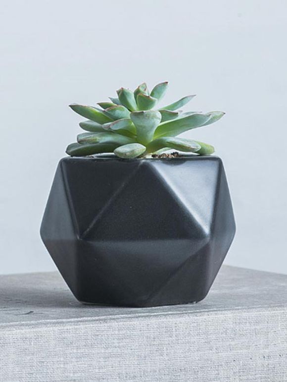 Pot à Plantes Forme Géométrique en Céramique - Noir 1PC