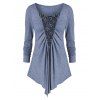 T-shirt Tunique à Col Rond - Bleu gris L