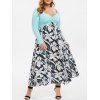 Robe Fleurie en Avant Fleurie Manches Raglan de Grande Taille - multicolor L