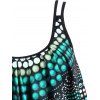 Maillot de Bain Tankini Vintage Superposé Croisé à Pois à Volants - Turquoise Moyenne M