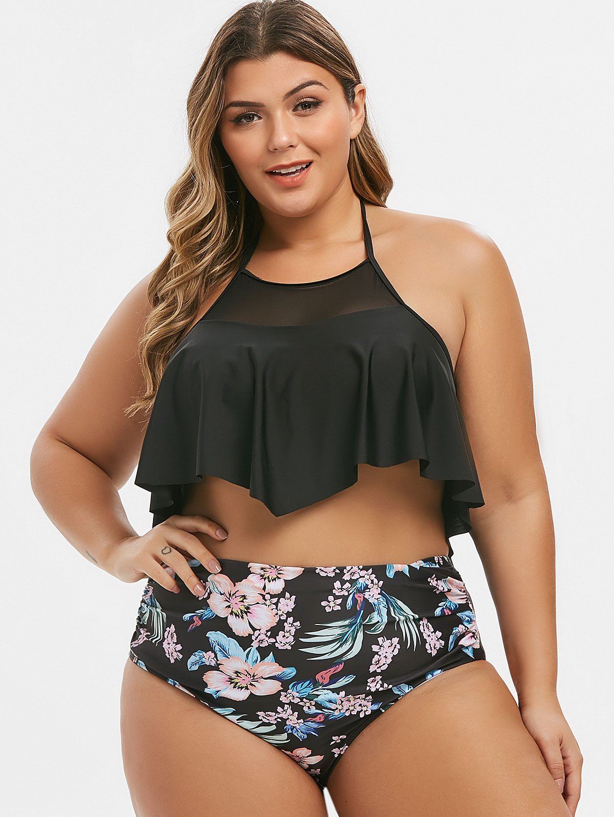 swimsuits with tummy control panel plus size