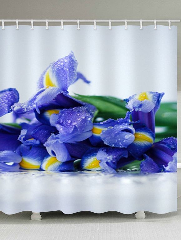 Rideau de Douche Imperméable Fleur Imprimée pour Salle de Bain - multicolor W71 X L71 INCH