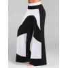 Pantalon Contrasté Taille Elastique à Jambe Large - Noir 3XL