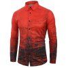Chemise Vintage Boutonnée Imprimée à Manches Longues - Rouge 2XL