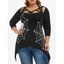 Plus Size Spider Web Asymmetrical Cross Hollow Out Tee - BLACK 1X