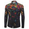 Chemise Motif de Note de Musique à Manches Longues - Noir L