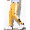 Pantalon de Jogging Décontracté Applique Panneau en Blocs de Couleurs - Jaune S